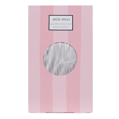 Jack Wills Luxe Silky As Satin Gown & Scrunchie Gift Set, Silver