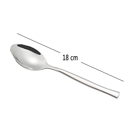 Sosody Stainless Steel Dessert Spoons, Tea Spoon Set,12 Pieces, Silver - Image 2