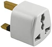 Obelunrp Universal Travel Plug Adapter Standard UK Travel Plug Adapter Grounded Portable Plug Adapter Type White