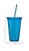 Simple Green Solutions - Acrylic Double Wall Cup for Cold Drinks, Reusable Cups with Lids and Straws, Insulated Plastic Tumblers with Lids and Straw, Acrylic Tumblers, 16 oz Capacity, Aqua