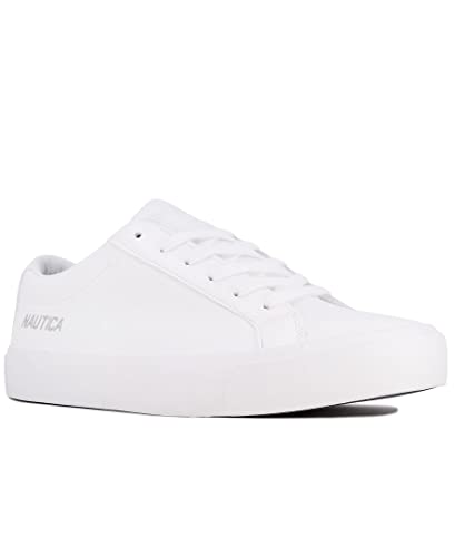 Nautica Men's Houghton Casual Lace-Up Shoe,Classic Low Top Loafer, Fashion Sneaker-White Size-8 #TOP12