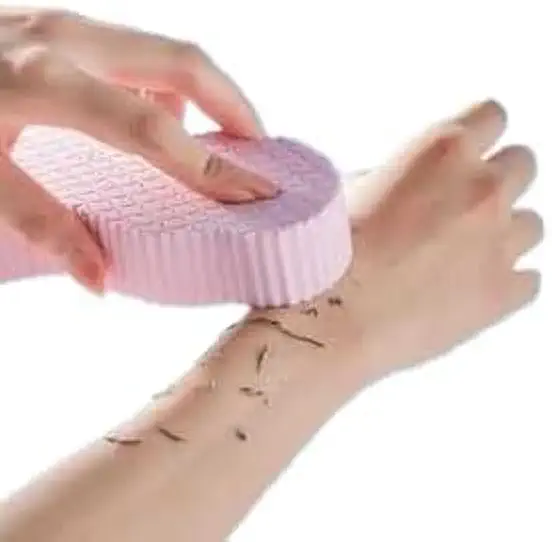 Esponja de Banho 3D Esfoliante, Texturizada em Escamas, Macia para Limpeza Corporal, Cores Rosa, Azul, Branco e Cinza
