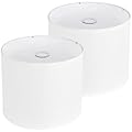 Lamp Shades Set of 2, 13"x13"x11" Large White Linen Drum Lampshade for Table Lamps Floor Lamp, Natural Linen Fabric Replacement Lamp Shade, Hand Crafted Medium Lampshade, Easy Assembly