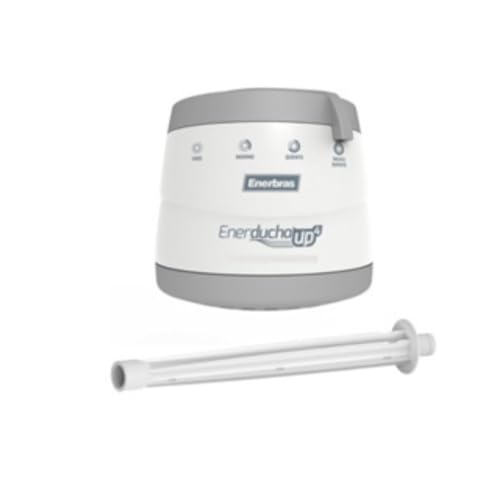 KIT DE DUCHA ENERDUCHA 4 TEMPERATURAS 6800W 220V PRATA ENERBRAS COM BRACO 30CM BRANCO JATO RETO DUPL