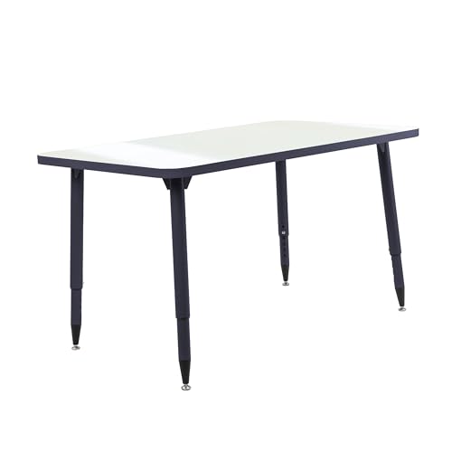 Image of Adapte Commercial Dry-Erase Classroom Activity Table - 30 inch x 48 inch Rectangle Whiteboard, ADA Compliant Tapered Legs, Glides & Casters Adjustable Height 22-34 inch Wheelchair Accessible, School Furniture