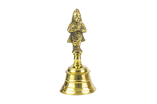 Image of Spillbox Traditional Brass Pooja Bell /Ghanti for Puja /Worship for Temple Home - 5.5 inch inch Hanuman