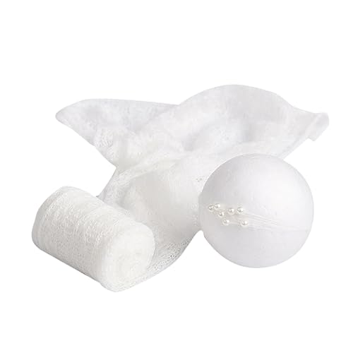 BESPORTBLE Envoltura para Niña de Mohair Blanca con Accesorio para Fotografía Recién Nacido Suave y para Sesiones Memorables