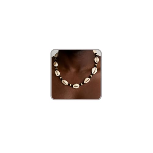 cotwdi Puka Shell Necklace Men Beaded Beach Necklaces for Men Surfer Necklace Black Brown Wood Beaded Jewelry Coconut Shell Conch Cowrie Seashell Necklaces Hawaiian Summer Beach Jewelry (Style8)