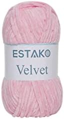 Estako Velvet Chenille Blanket amigurumi Yarn for Crocheting and Knitting Super Bulky 100 gr (132 yds) (1310 - Baby Pink)