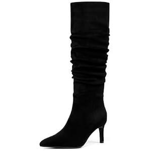 Easyfox Knee High Boots Women Pointed Toe Stiletto Heel Tall Boots