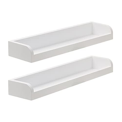 Melannco Floating Arc Wall Shelves For Nursery, Bedroom, Living Room, Kitchen, Set Of 2, White #TOP5