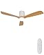 AUTODAY Holz Deckenventilator mit Beleuchtung dimmbarem LED 24W Leiser DC-Motor 38W 132 cm hölzern Deckenventilator mit licht Fernbedienung mit Memory-Funktion 6 Geschwindigkeiten 1/3/6H Timer
