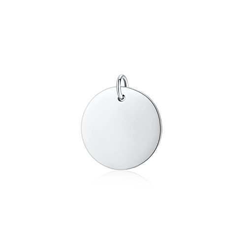 925 Sterling Silver Round Engravable Pendant Coin Stamping Blanks Disc Tags Plate Pendant For Necklace