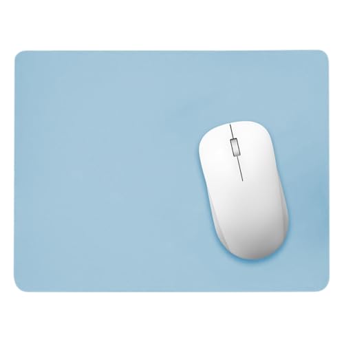 Tappetino per Mouse, 1 Pezzi Tappetino per PU Mouse Confortevole Superficie Superfine in Fibra di Seta Liscia Sensori Base in Gomma Antiscivolo per Pulire Lavabile per Computer Portatile, Blu