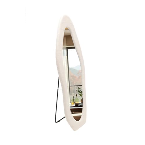 SensaHome Gepolsterter Standspiegel in Form – Ganzkörperspiegel Wildledersamt – 60 x 160 – Teddyweiß SensaHome Gepolsterter Standspiegel in Form – Ganzkörperspiegel Wildledersamt – 60 x 160 – Teddyweiß