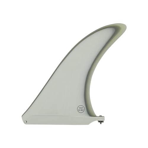 UP SURF Classic Surfboard Center Single Fin Fiberglass 7 Inch - 10.25 Inch (White 10.25 inch)