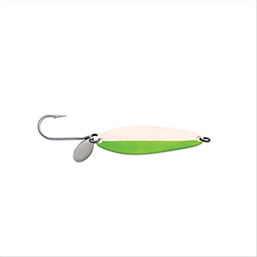 Luhr Jensen Coyote Spoon Lure, Everglow/Fluorescent Green H&H/Nickel Back, 4-Inch