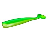 Lunker City Fishing 6" Shaker Swimbait Soft Plastic Bass Lure with Tail Swimming and Wobbling Action Swim Bait, 4 Per Bag, Made in The USA - 174 Limetreuse