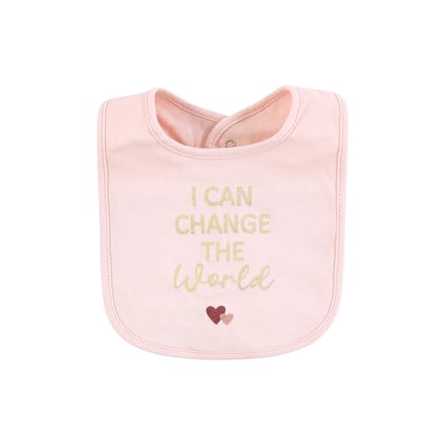 Image of Hudson Baby Infant Girl Cotton Bib and Sock Set, Girls World, One Size