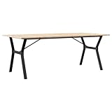 Tomostar Esstisch, Küchentisch, Esstisch, Y-Rahmen, 200 x 100 x 75 cm, massives Kiefernholz, Stahl