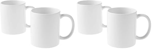 Cricut Céramique Lot de 4 tasses vierges blanches de 355 ml pour sublimation Infusible Ink pour une utilisation Mug Press 2007821, 2 Unité