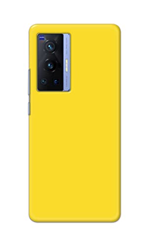 Image of Printed Hard Back Cover Case for Vivo X70 Pro Back Cover (Plain Yellow) -1803