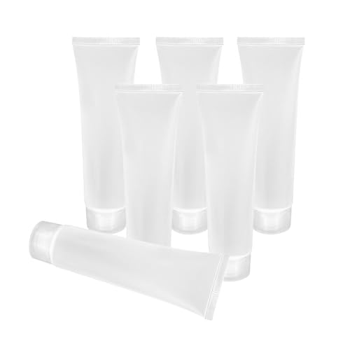 Zanthicia Flexible, leere Tuben, weiche Behälter mit transparentem Inhalt für Shampoo und Gesichtsprodukte, die nachfüllbar und langlebig sind. Die vom Schlauch befreite Flasche ist praktisch, um