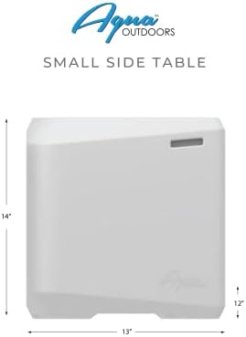 Aqua Outdoors - Small Side Table - for Inside Pool, Sun Shelf & Patio Surfaces - Designed for Shallow Shelves Up to 10” - Compatible with All Pool Types - Poolside & Sun Deck Tanning - Gray Granite