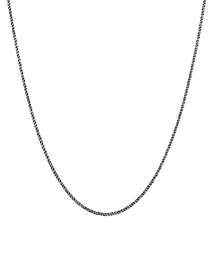 Kuzzoi Herren Halskette 925 Sterling Silber oxidiert runde Kordelkette (2...