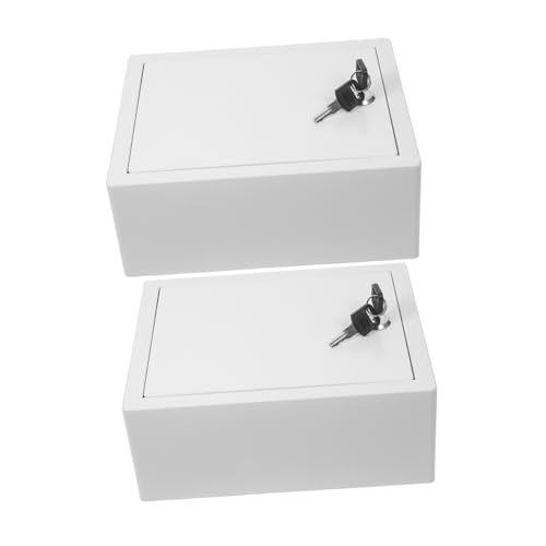 Homoyoyo Buzón De Pared con Cerradura Y Soporte para Botellas De Leche 2 Unidades para Jardín con Cerradura para Exteriores Abs Color Blanco