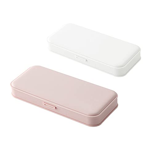2pcs Boîte À Crayons En Plastique Grand Capacité Capacité Case Sac Sac Pochette Papier Bureau Simple Organisateur Imperméable pour Les Fournitures De Bureau De L'école Cover
