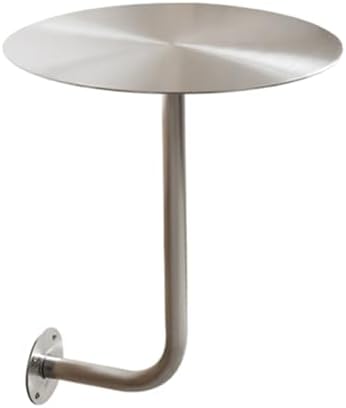 Space-Saving Stainless Steel Wall-Mounted Round Table, Modern Pub Bar Table for Cafes, Cocktails, and Commercial Dining, Indoor/Outdoor Use (40x40x45cm)