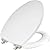 MAYFAIR 1826NISL 000 Benton Toilet Seat with Brushed Nickel Hinges will Slow Close and Never Come Loose, ELONGATED, Durable Enameled Wood, White