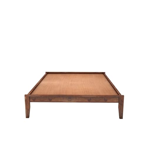 Image of Solid Sheesham Wood Single Bed with Headboard & Footboard | Sturdy Wooden Cot for Bedroom, Hostel & PG | Modern Design Single Wooden Bed Frame (Mattress Not Included) (Honey-2)