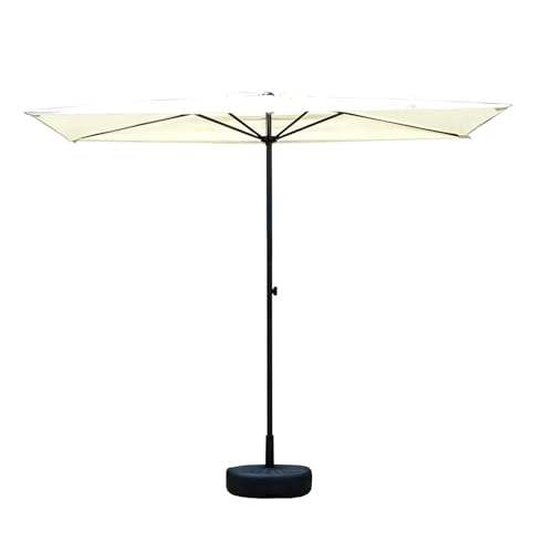 WNGJZZYC Medio Sombrilla Terraza Exterior, Protector Solar De Poliéster Impermeable UV50+, Parasol Exterior Regulable En Altura Para Balcón, Terraza, Jardín Y Patio Trasero(White)