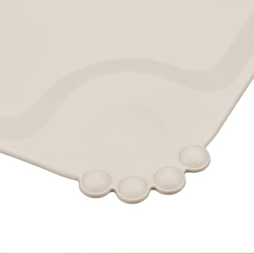 Napfunterlage für Katzen und Hunde in beige – lebensmittelechtes Silikon – rutschfeste Unterlage für Futternapf Hund und Katzen Futternapf – 30x48cm – wasserdichte Napf Matte von PRETTY KITTY