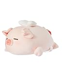 MINISO Piggy Plush B-BO Series 13.7'' Wings Style Lying Plush Doll, Soft and Skin-Friendly Pig Stuffed Animal with Cute Heart-Shaped Tail Piggy Toy for Kids