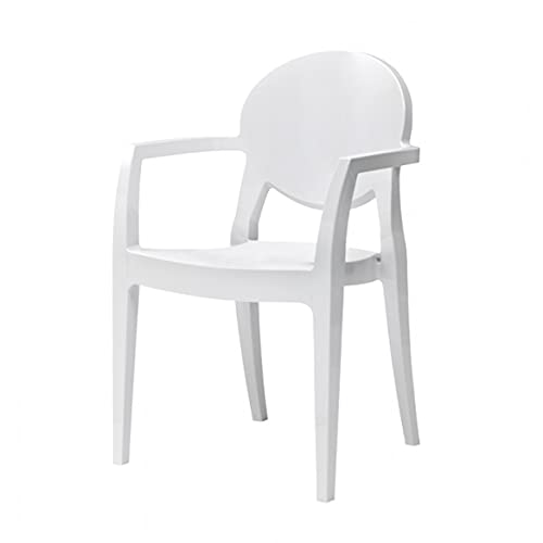 100% MADE IN ITALY SCAB DESIGN Sedia Modello Igloo con braccioli in Polipropilene Set 2 Pezzi - Disponibile in 3 Colori E Modello IGNIFUGO (Bianco)