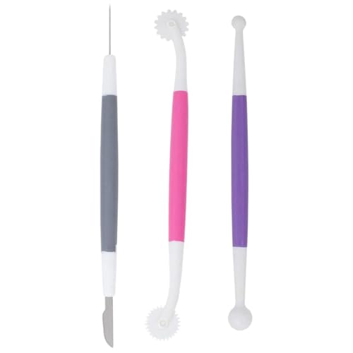 3pcs / Set Fondant Cake Decorating Tools, Icing Modelling Flower Patterns Pastry Carving Cutter Decorating Needle Tool Sugar Cookie Baking Scribe Tool Marking Patterns Icing Sugarcraft, Icing Tools