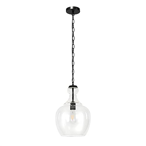 Image of Henn&Hart 11 inch Pendant Light Fixture with 6' Adjustable Cord, Black