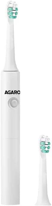 AGARO Cosmic Dlx Sonic AAA Battery Electric Toothbrush For Adults, Power Toothbrush, Soft Nylon Bristles, AAA Battery, White