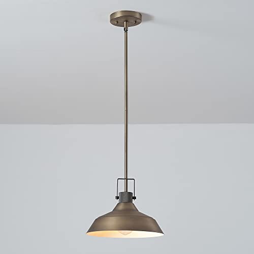 Globe Electric 65475 1-Light Pendant Lighting, Matte Brass, Textured Socket, E26 Base, Kitchen Island, Café, Decorative, Ceiling Hanging Light Fixture, Home Décor Lighting, Pendant Light Fixture #TOP3