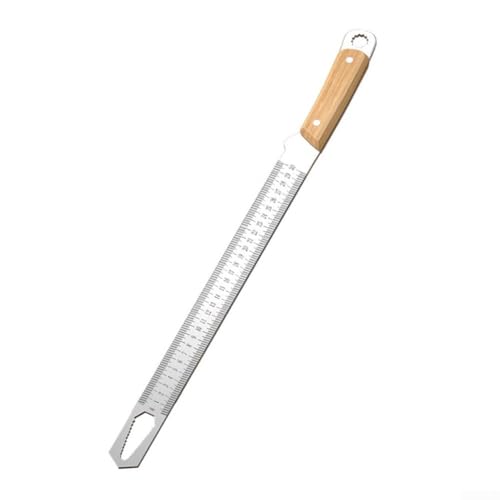 Regla de medición de doble escala de 300/500 mm hecha de acero al manganeso, cuerpo grueso, mango de clavo de sauce antideslizante, diseño de llave de tuerca para medición y mantenimiento del equipo