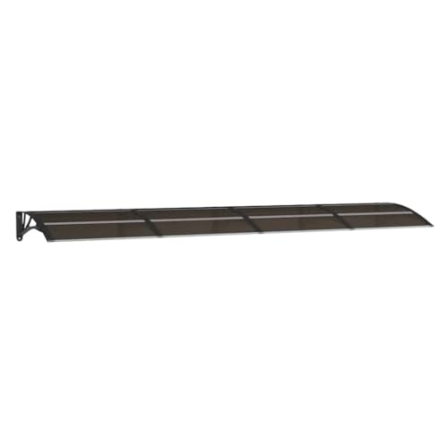 Toit de porte noir 350x75 cm en polycarbonate robuste pour auvent entrée - 3