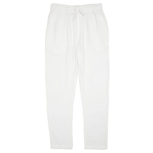 Cambkatl Men's Straight Linen Lounge Pants Lightweight Casual Elastic Waist Drawstring Outdoor Travel Sweatpants with Pockets3