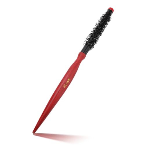 Mini Round Brush,Ultra Thin Aluminum Tube Nylon Hair Styling Brush Roll Hairbrush for Thin Hair, Bangs, Beard, Styling(No. 3)
