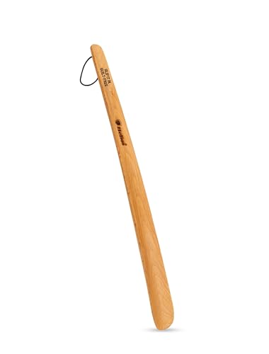 Image of Helios Bamboo Shoe Horn | Long Handle Shoe Horn for Easy Wearing | Wooden Shoe Helper Stick | Shoe Wearing Aid for Men & Women | Durable Comfort Grip (Small /Medium /Large)