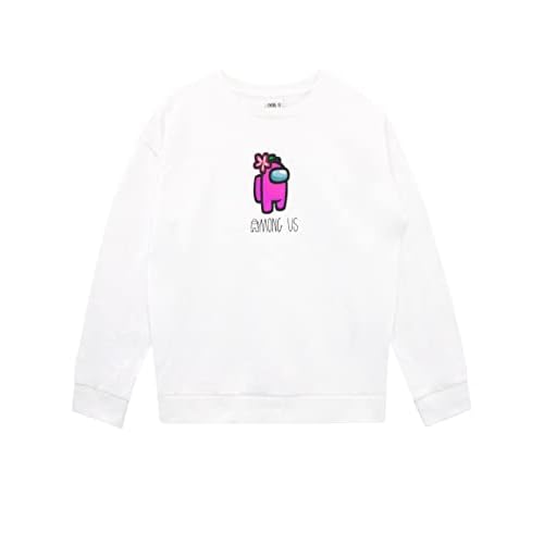 Among Us Sudadera de Juegos para Niñas Blanco 9-10 años