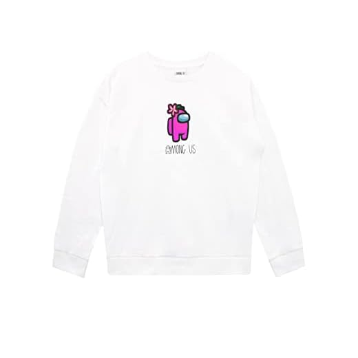 Among Us Sudadera de Juegos para Niñas Blanco 9-10 años