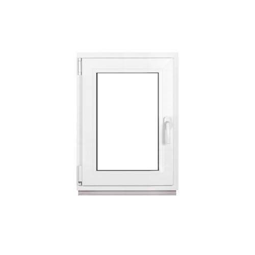 Framex Finestra in Plastica Bianca, Larghezza x Altezza 60 x 75 cm (600 x 750 mm), Triplo Vetri (32 mm), Anta-Ribalta, Girevole DIN Destra – Premium